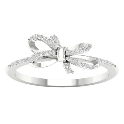 Imperial 1/8Ct TDW Diamond 10K White Gold Knot Ring (H-I, I2)