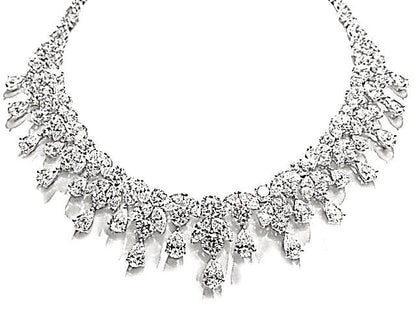 DIAMOND PEAR MARQUISE ROUND ALL AROUND SET 100% NATURAL DIAMOND CHOKER NECKLACE