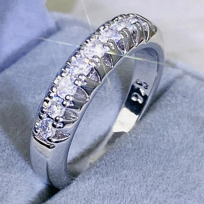 Luxury Silver /18K Gold Ring 925 Sterling Silver Womens Ring White Sapphire Wedd