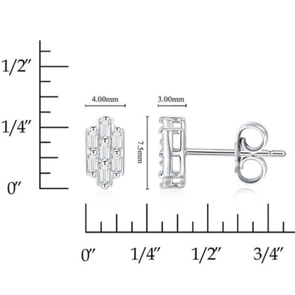 0.17 CT. T.W. Baguette Diamond Earrings in 14K White Gold