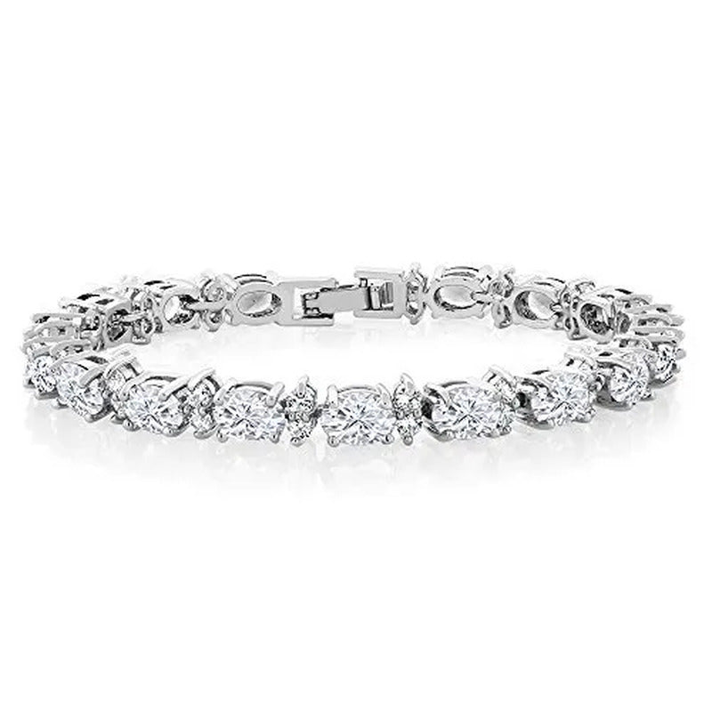 Gem Stone King 925 Sterling Silver Gorgeous Oval and round Sparkling Cubic Zirco