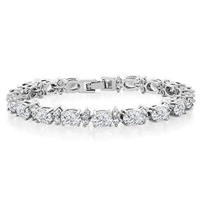 Gem Stone King 925 Sterling Silver Gorgeous Oval and round Sparkling Cubic Zirco