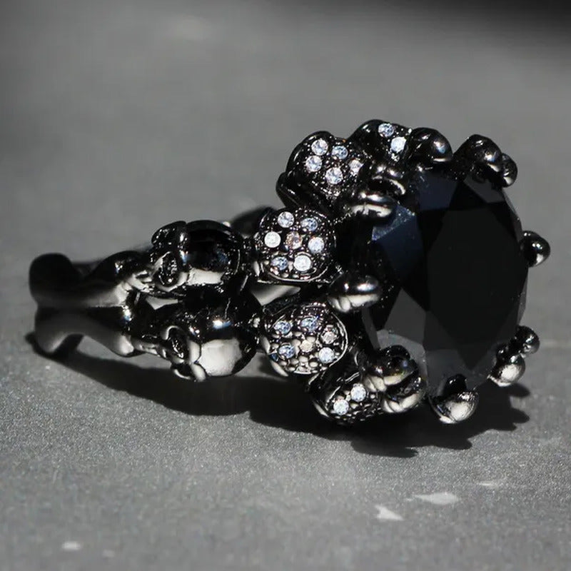 Black Glod Filled 925 Silver Natural Gemstones Black Sapphire Wedding Birthstone