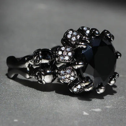 Black Glod Filled 925 Silver Natural Gemstones Black Sapphire Wedding Birthstone