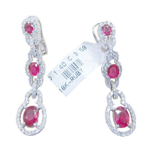 ruby three graduated set each round brilliant diamond