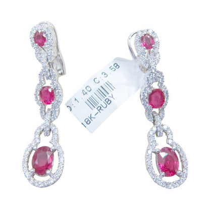 ruby three graduated set each round brilliant diamond