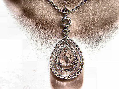 DIAMOND ROSE SHAPE AND ROUND BRILLIANT PENDANT CENTER
