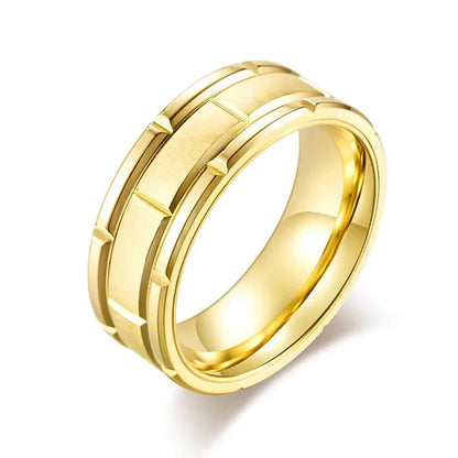 Simple Style Fashion Trendy 316L Stainless Titanium Steel Men Personalized Ring