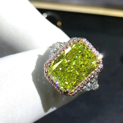 Luxury 100% 925 Sterling Silver 3EX 6CT VVS Apple Green Created Moissanite
