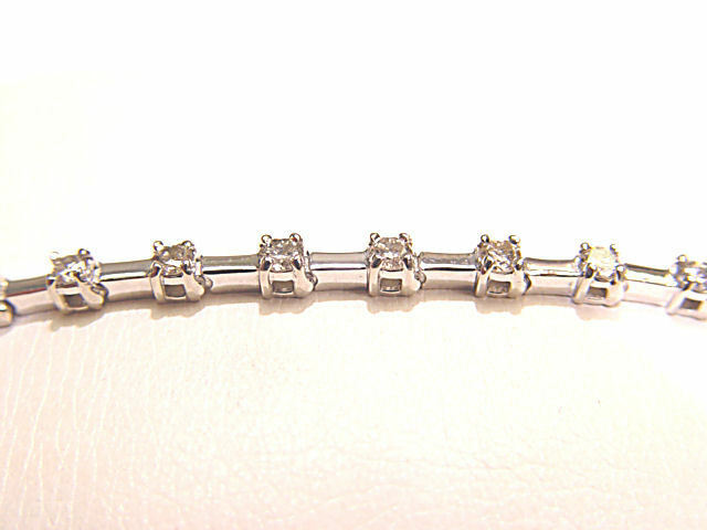 DIAMOND 24 ROUND BRILLIANT SH BAR SET BRACELET DIAMOND TENNIS BRACELET DIAMOND