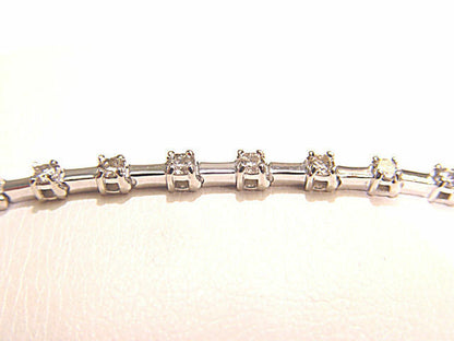 DIAMOND 24 ROUND BRILLIANT SH BAR SET BRACELET DIAMOND TENNIS BRACELET DIAMOND