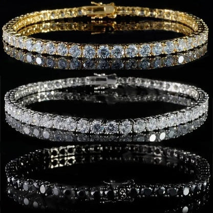 2021 Lastest Hip Hop Mens Iced Out Diamond Crystal Single Row Tennis Bracelet Si