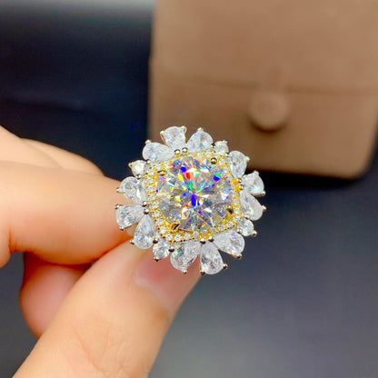 Women'S Moissan Diamond Ring Pendant Set