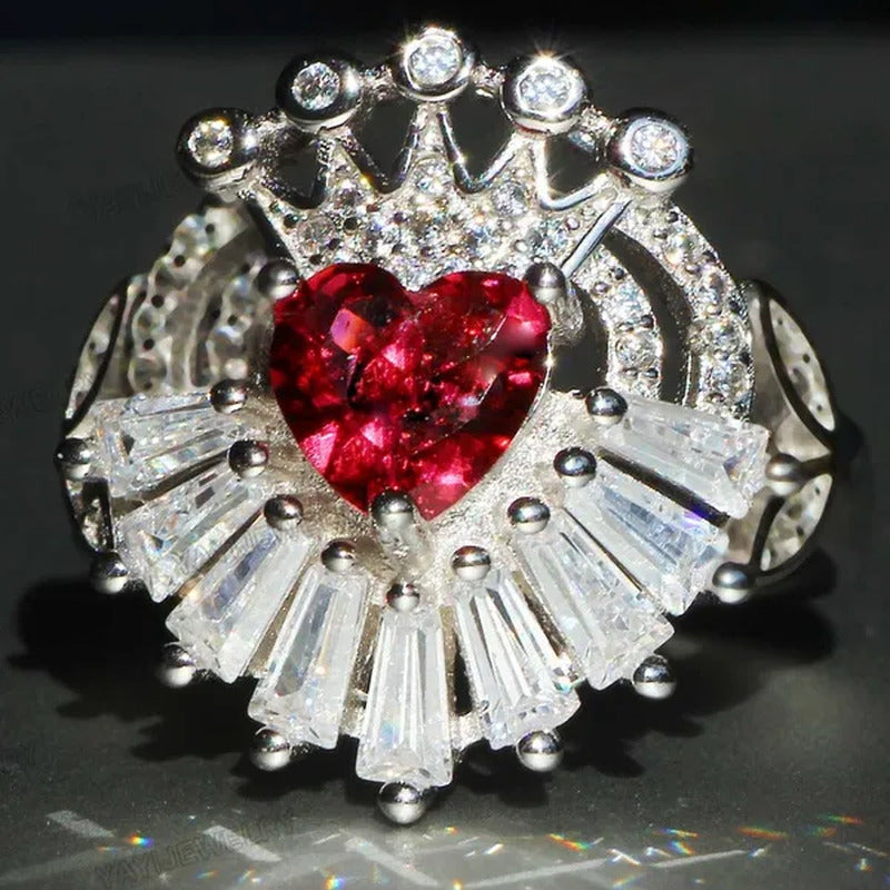 Luxury 925 Silver Sapphire Ring Natural Gemstones Ruby Ring Birthstone Engagemen