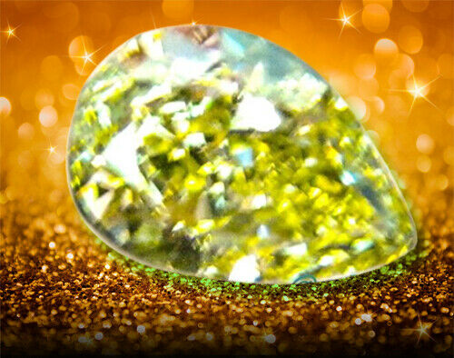 GIA certified pear shape fancy yellow diamond 100% natural loose diamond