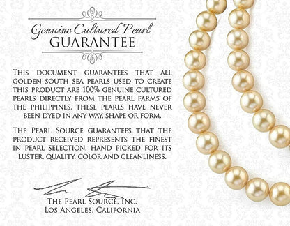 14K Gold 12-13Mm round Genuine Golden South Sea Cultured Pearl & Diamond Robin R