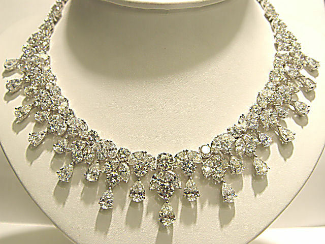 DIAMOND PEAR MARQUISE ROUND ALL AROUND SET 100% NATURAL DIAMOND CHOKER NECKLACE