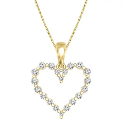 0.23 CT. T.W. Diamond Heart Pendant in 14K Gold