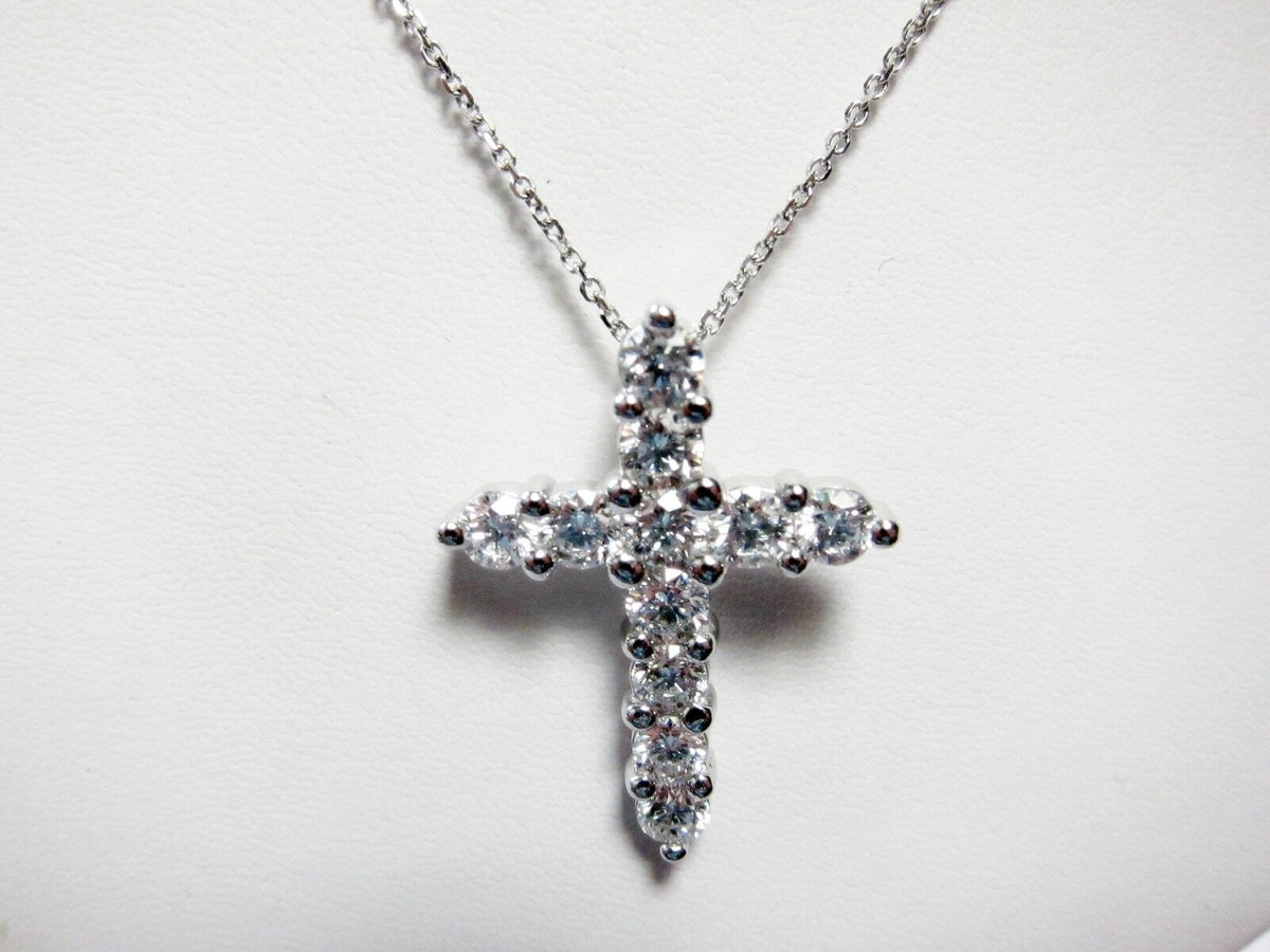 DIAMOND ELEVEN STONE ROUND BRILLIANT PRONG SET CROSS