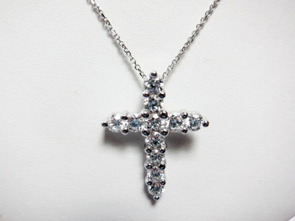 DIAMOND ELEVEN STONE ROUND BRILLIANT PRONG SET CROSS