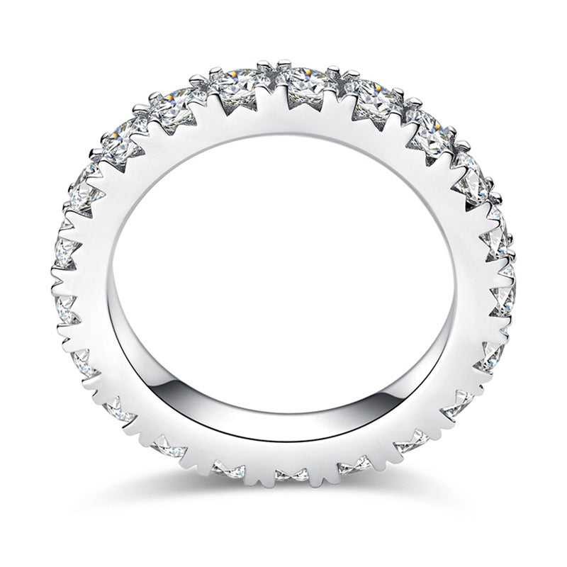 3MM 2-3Carat D Color Moissanite Wedding Band Rings for Women 925 Sterling Silver