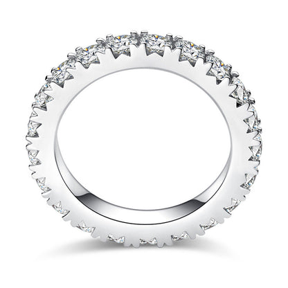 3MM 2-3Carat D Color Moissanite Wedding Band Rings for Women 925 Sterling Silver