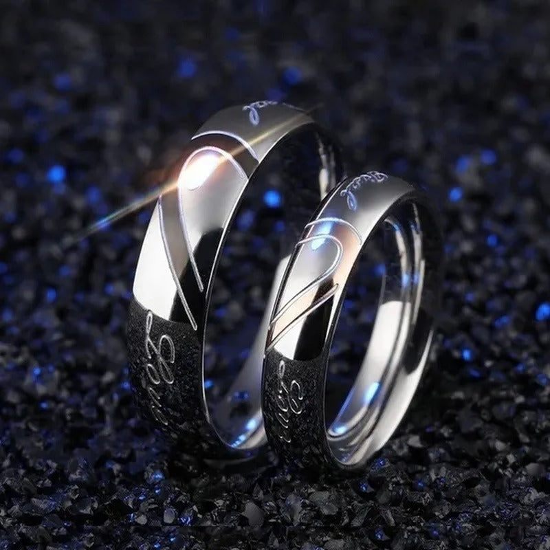 Stainless Steel Couple Ring Jewelry Wedding Rings Men Women Ring Sets Romantic H