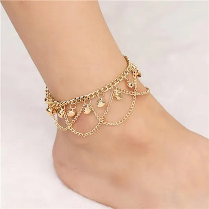 New Women Gril Tassel Chain Bells Sound Metal Chain Anklet Ankle Bracelet Foot C