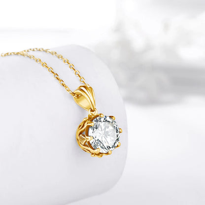4 Carat Moissanite Necklace for Women D Color round Cut Pure 925 Silver Pass
