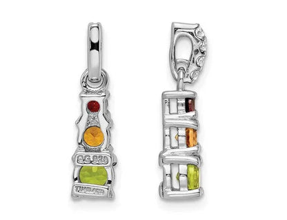 9/10 Carat (Ctw) Garnet, Peridot and Citrine Pendant Necklace in Sterling Silver