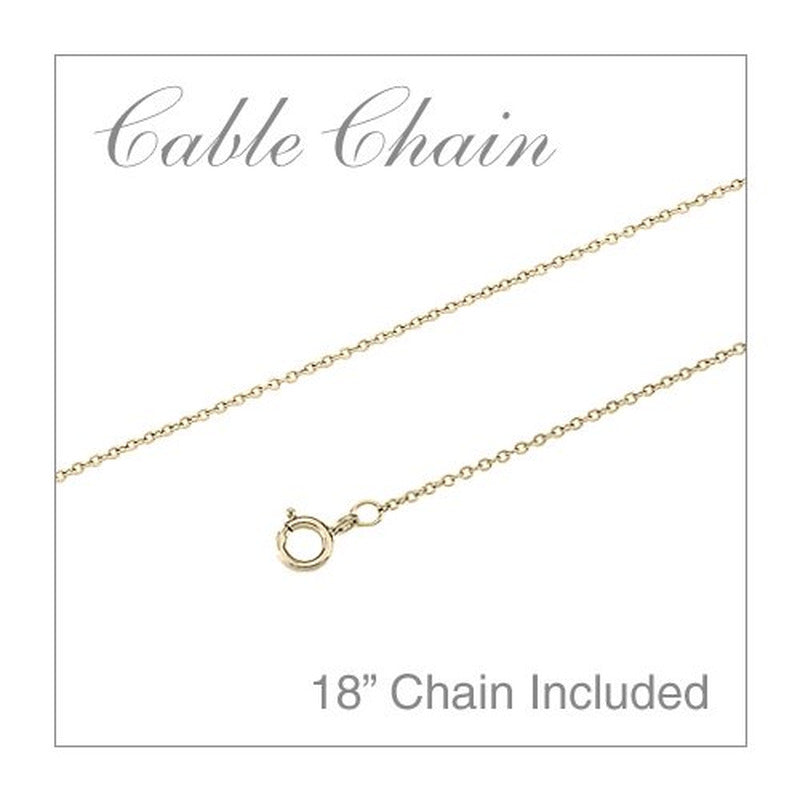 14K Yellow Gold Sapphire and Diamond Cross Pendant with 18" Chain
