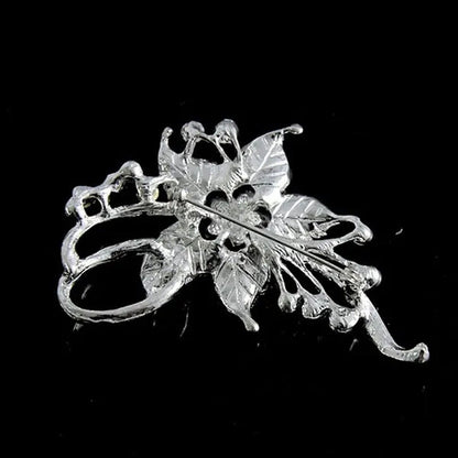 ZCM New Flower Rhinestone Crystal Diamante Brooch Wedding Bridal Brooch Gift