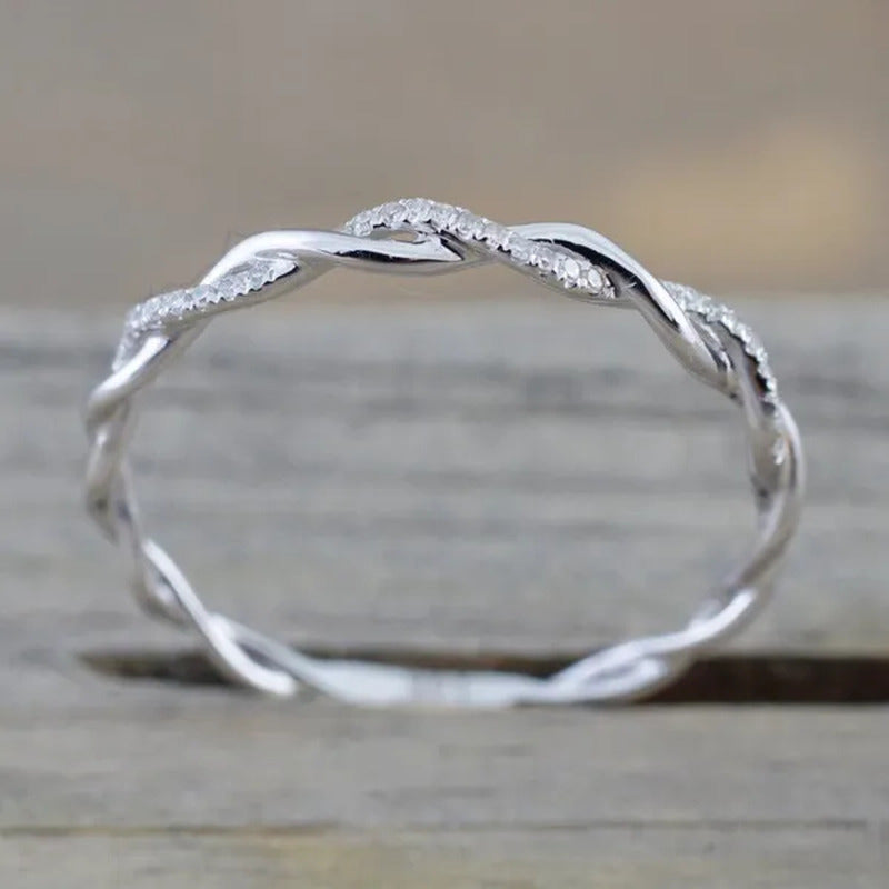 Twisted Shape,Diamond Wedding Band ,FULL Eternity Ring,Engagement Ring,Stacking
