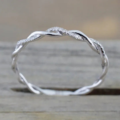 Twisted Shape,Diamond Wedding Band ,FULL Eternity Ring,Engagement Ring,Stacking