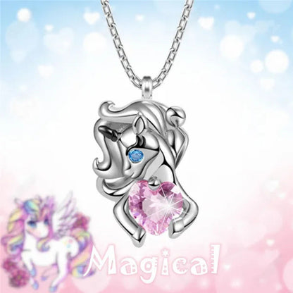Creative 925 Sterling Silver Cartoon Penguin Heart Shape Crystal Diamond Pendant