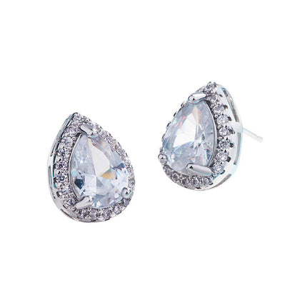 Inlaid Earring Minimalist Jewelry Gift Diamond Metal Ladies Vintage Flash Earrin