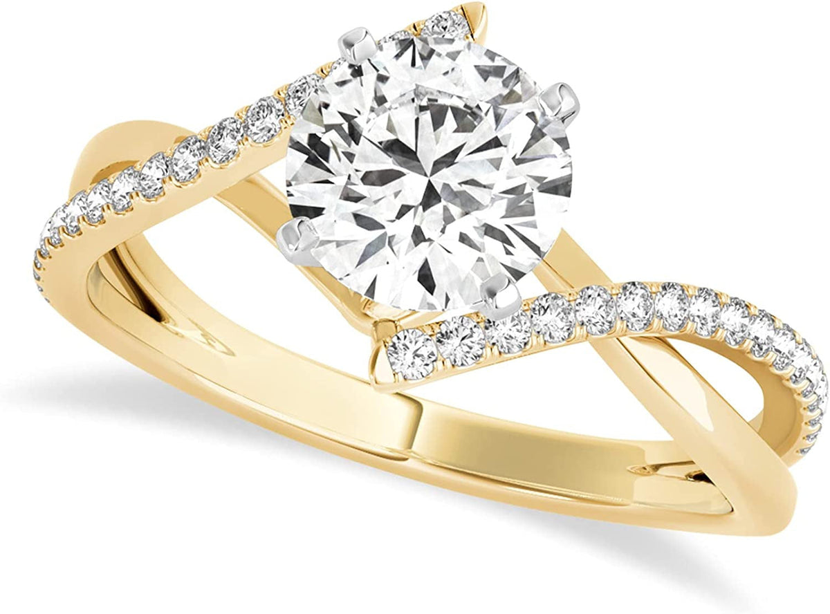 Diamond Bypass Semi-Mount Ring/Wedding Band in Platinum (0.14Ct)