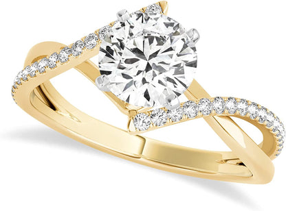 Diamond Bypass Semi-Mount Ring/Wedding Band in Platinum (0.14Ct)