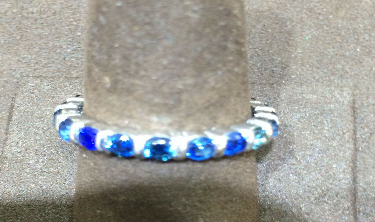 sapphire eternity band round shape sapphires bar set band