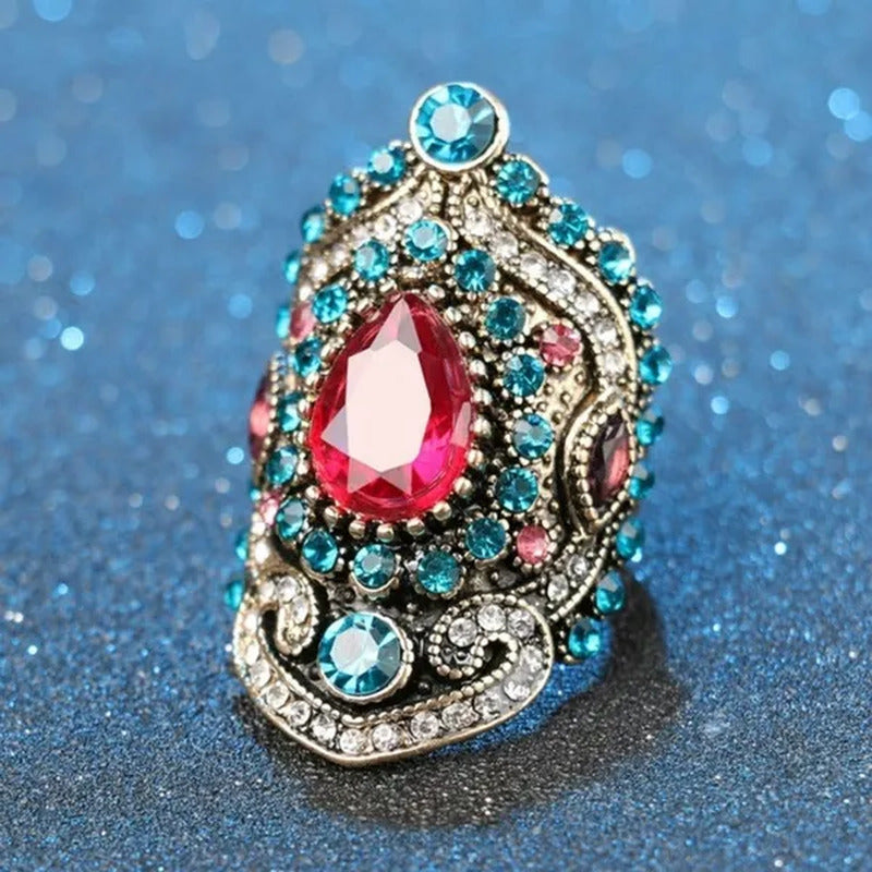 Bohemia Unique Diamond Crystal Jewelry Nightclub Gemstone Lady'S Ring