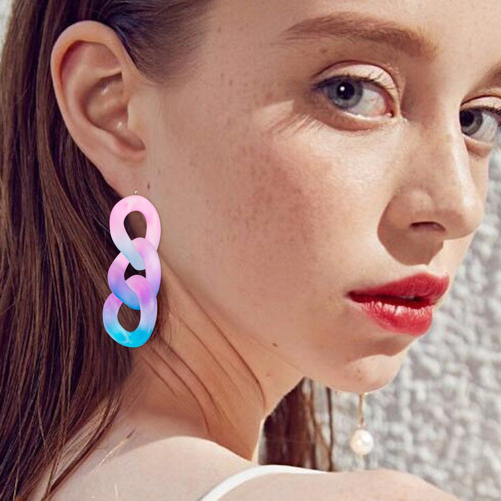 Loop Earrings for Women Trendy Color Elegant Retro Temperament Fashion Earrings