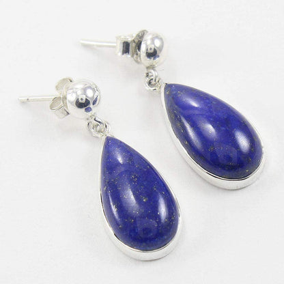 925 Sterling Silver Earring Lapis Lazuli Gemstone Earring Gemstone Earring Pear
