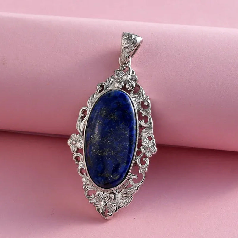 Shop LC Women Platinum Plated Lapis Lazuli Solitaire Pendant Gifts