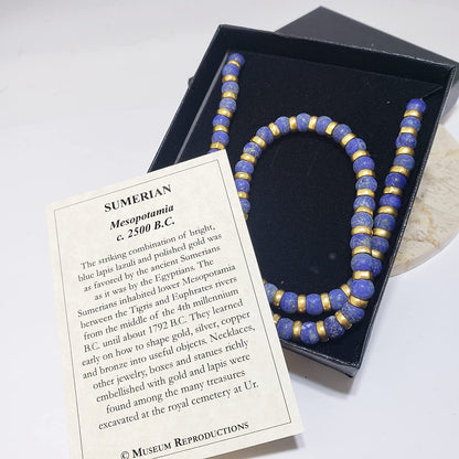 Lapis Lazuli Sumerian Necklace - 16"