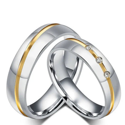 Fashion Couple Rings Diamond Ring Unique Stainless Steel Rings Jewlery Charm Dia