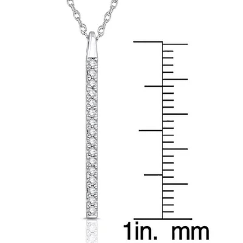 0.20 CT. T.W. Diamond Bar Pendant 14K White Gold