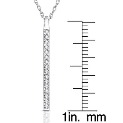 0.20 CT. T.W. Diamond Bar Pendant 14K White Gold