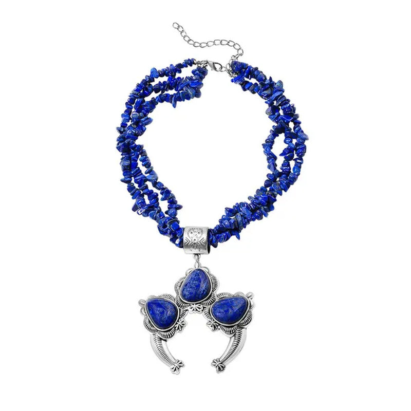 Shop LC Silvertone Lapis Lazuli Beaded Pendant Multi Strand Layered Necklace Uni