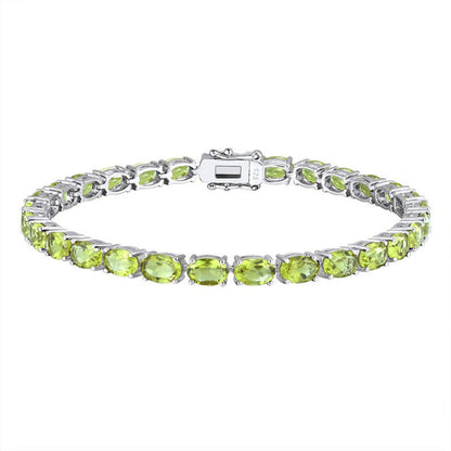 Pure 925 Sterling Silver Women'S Hand Bracelets Wholesale Natural Topaz Peridot