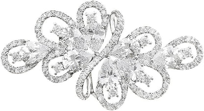 Cubic Zirconia Crystal Rhinestone Wedding Brooch Pin for Women Brides Jewelry